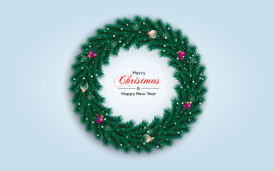 Jul krans vektor konceptdesign. god jul text i gräs krans element med stjärna
