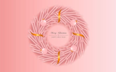 Jul krans vektor konceptdesign. god jul text i gräs krans element