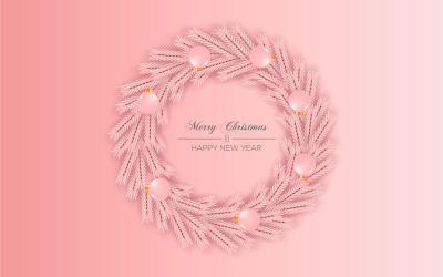 Jul krans vektor konceptdesign. god jul text i krans element med ledighet