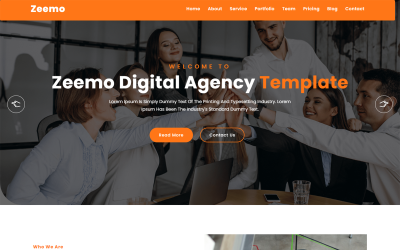 Modelo de página de destino HTML5 da agência digital Zeemo