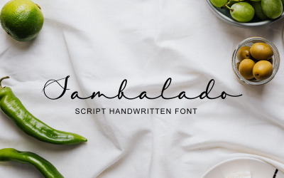 Sambalado-lettertype, script, handgeschreven