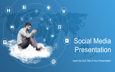Sociální média Marketing Powerpoint šablona 48 snímků profesionální design
