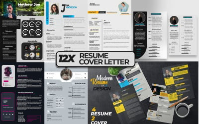 12x Design Professional Özgeçmiş ve Kapak Mektubu Özgeçmiş Özgeçmiş ve CV