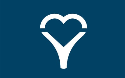 Y Love | Jóga Láska | Prémiová šablona loga Y Love | Šablona loga moderní jógy