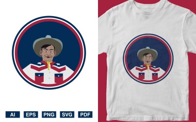 Big Tex Texas Mascot Vector Illustration