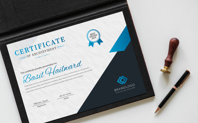 Blå Gardient certifikatmall