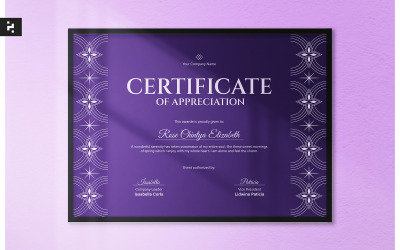 Elegant blommotiv certifikat