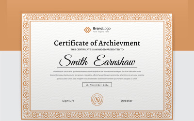 Elegante modello di certificato con stampa