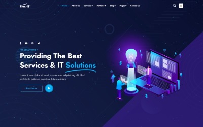 Flex-IT | Бізнес-послуги та ІТ-рішення Багатофункціональний адаптивний шаблон веб-сайту