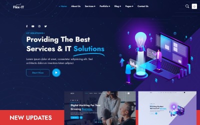 Flex-IT | Üzleti szolgáltatások és informatikai megoldások Többcélú reszponzív webhelysablon