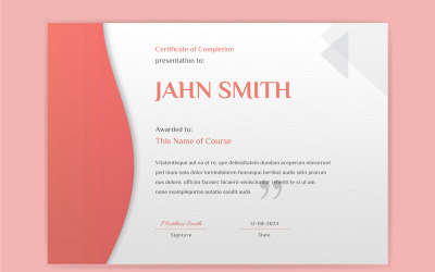 Modèle de certificat d&amp;#39;achèvement avec design