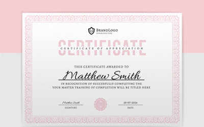 Modèle de certificat simple avec un design moderne