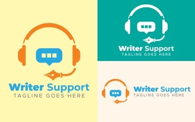 Modèle de logo de soutien aux écrivains