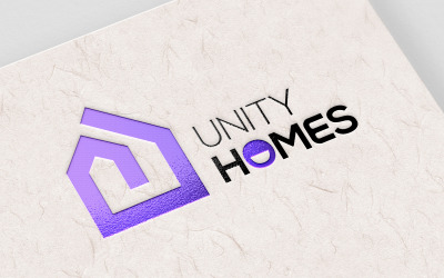 Diseño de logotipo de bienes raíces de Unity Homes