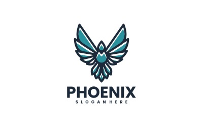 Einfaches Maskottchen-Logo Phoenix 1