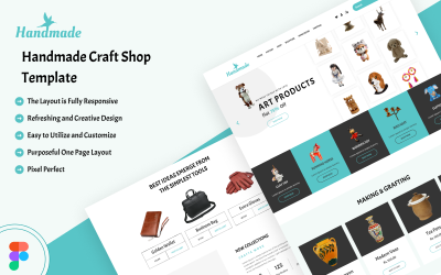 Handgemaakte Craft Shop eCommerce Figma-sjabloon
