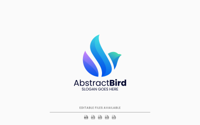 Logotipo de degradado de pájaro abstracto 1