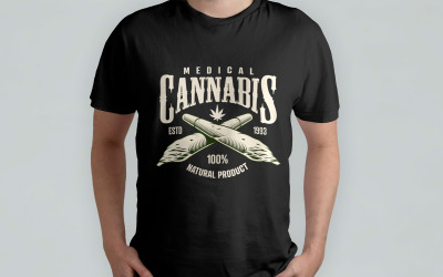 Cannabis - Дизайн мужской футболки, макет PSD