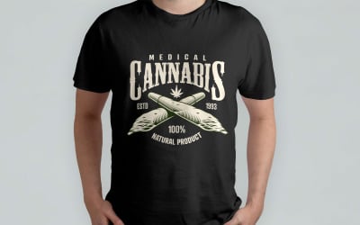 Cannabis - Maqueta de diseño de camiseta para hombre PSD