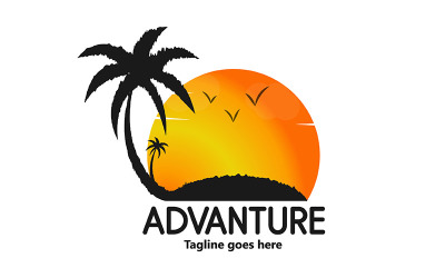 Design de logotipo de praia de aventura