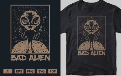 Design PNG E SVG De Cabeça Alienígena Verde Para Camisetas