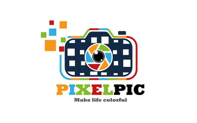 Kleurrijk camerafotografie-logo
