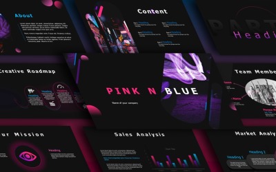 Modello PowerPoint - Tema moderno rosa viola blu notte a tema