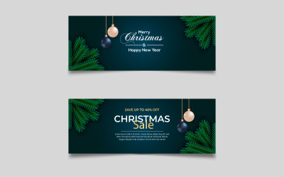 Christmas season celebration social media cover template and christmas sale with christmas balls