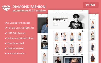 Fashion- электронной коммерции PSD шаблон
