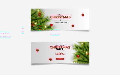 Merry Christmas season celebration social media cover template and christmas sale