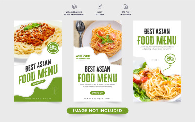 Modello di storia sui social media di cibo asiatico