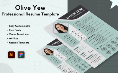 Olive Yew - Professioneel cv-sjabloon gratis