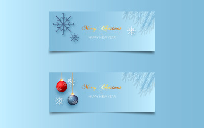 Plantilla de portada de redes sociales de celebración de navidad y diseño de venta de navidad con bola de navidad