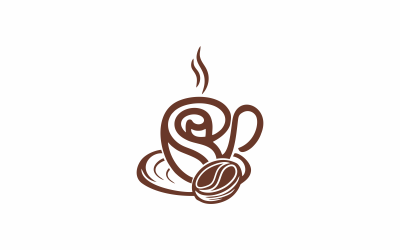 Шаблон логотипу &amp;quot;Квітка кава&amp;quot;.