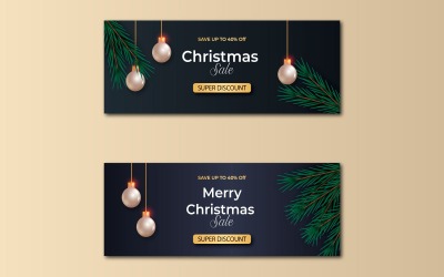 Top ile Noel dekorasyonu ile Noel afiş. sosyal medya kapağı