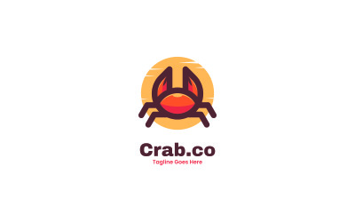 Krab eenvoudig mascotte logo ontwerp