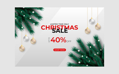 Weihnachtsverkauf Post Dekoration mit Weihnachtskugeln Konzept