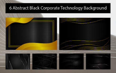 6 abstracte zwarte bedrijfstechnologieachtergrond