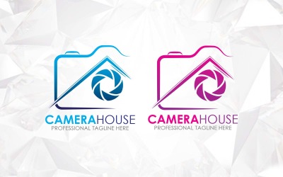 Camera Flash House Photography Logo Design- Identità del marchio