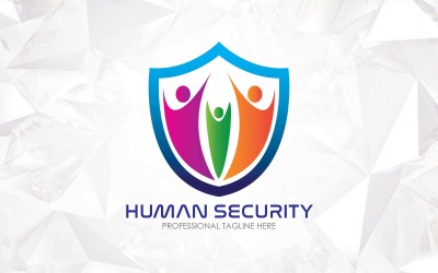 Diseño de logotipo de seguridad de escudo humano - Identidad de marca