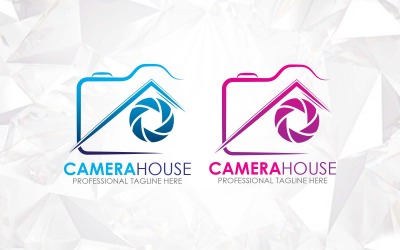 Kamera Blixt Hus Fotografi Logo Design - varumärkesidentitet