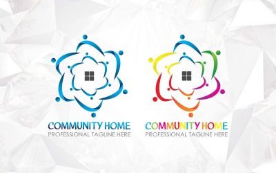 Красочный дизайн логотипа дома сообщества - фирменный стиль