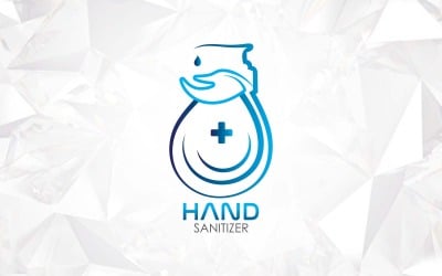 Water Drop Hand Wash Sanitizer Bottle Logo Design - Brand Identity
