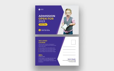 Cartão postal de admissão de escola moderna