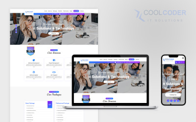 Cool Coder - Serbest Çalışan ve Teknoloji İniş Sayfası Şablonu