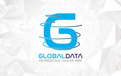 Design de logotipo com letra G de dados globais abstratos - Identidade da marca