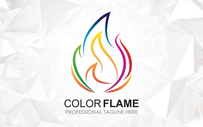 Diseño de logotipo de llama de color creativo - Identidad de marca