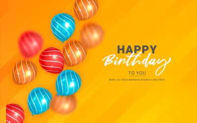 Grattis på födelsedagen grattis banner design med ballonger och fest semester koncept
