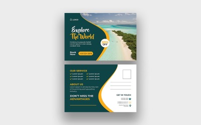 Moderní cestovní cestovní kancelář pohlednice šablona