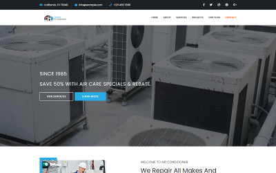 Plantilla HTML de servicios de mantenimiento de aire acondicionado
